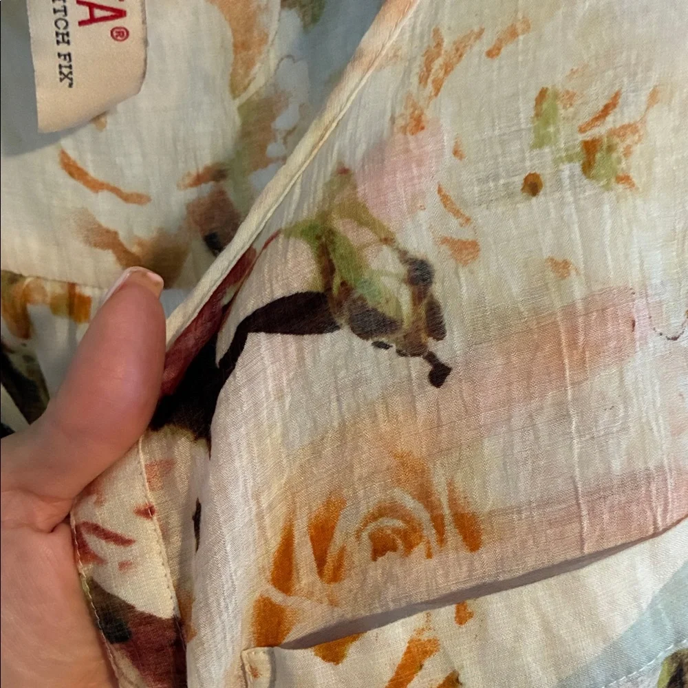 Aratta Floral Sleeveless Blouse - Cream and Red - Picture 4 of 5